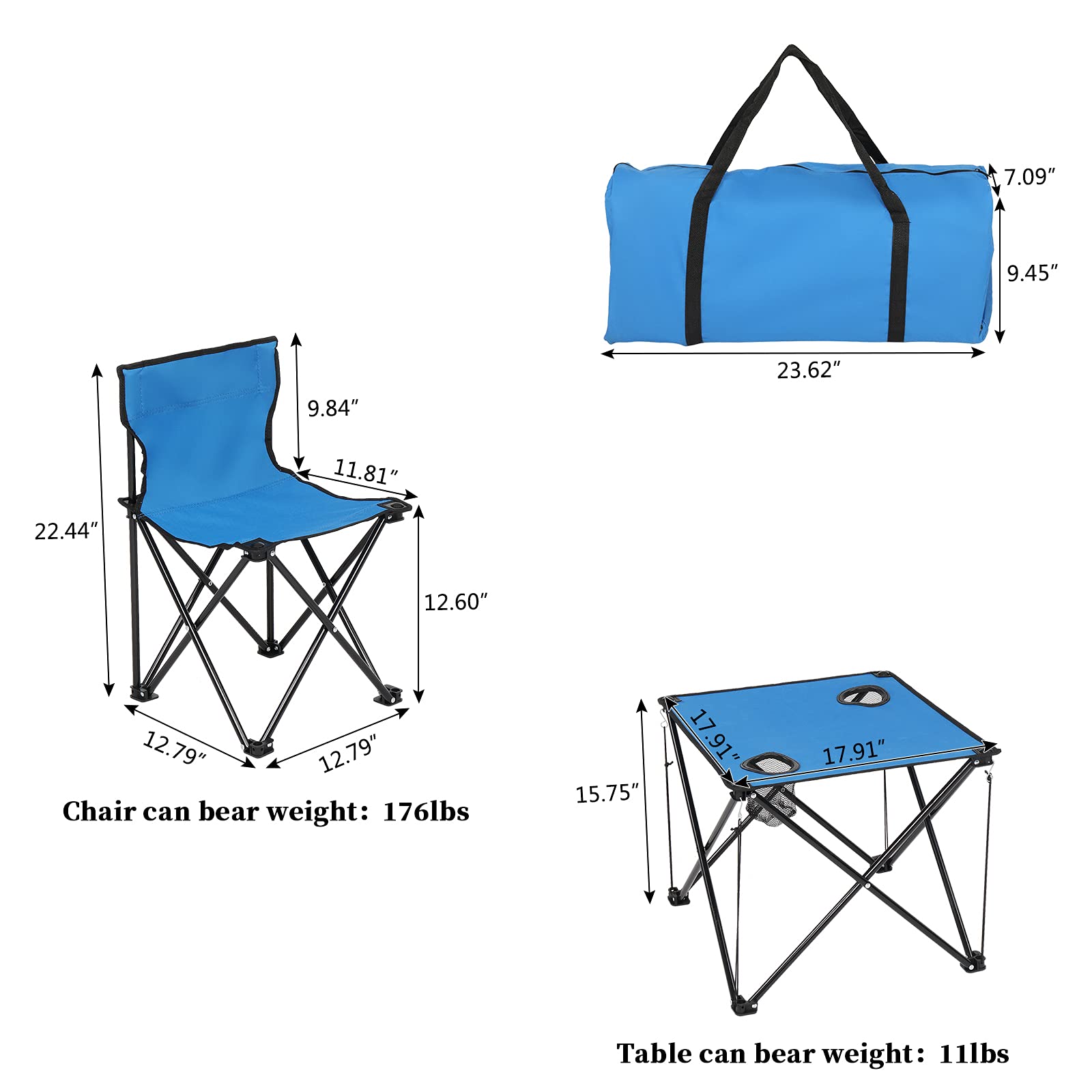 **Kamubi 5-in-1 Camping Chair Set with Folding Table - Portable Outdoor Picnic & BBQ Dining Set for Backyard, Beach, Patio, and Tailgating**