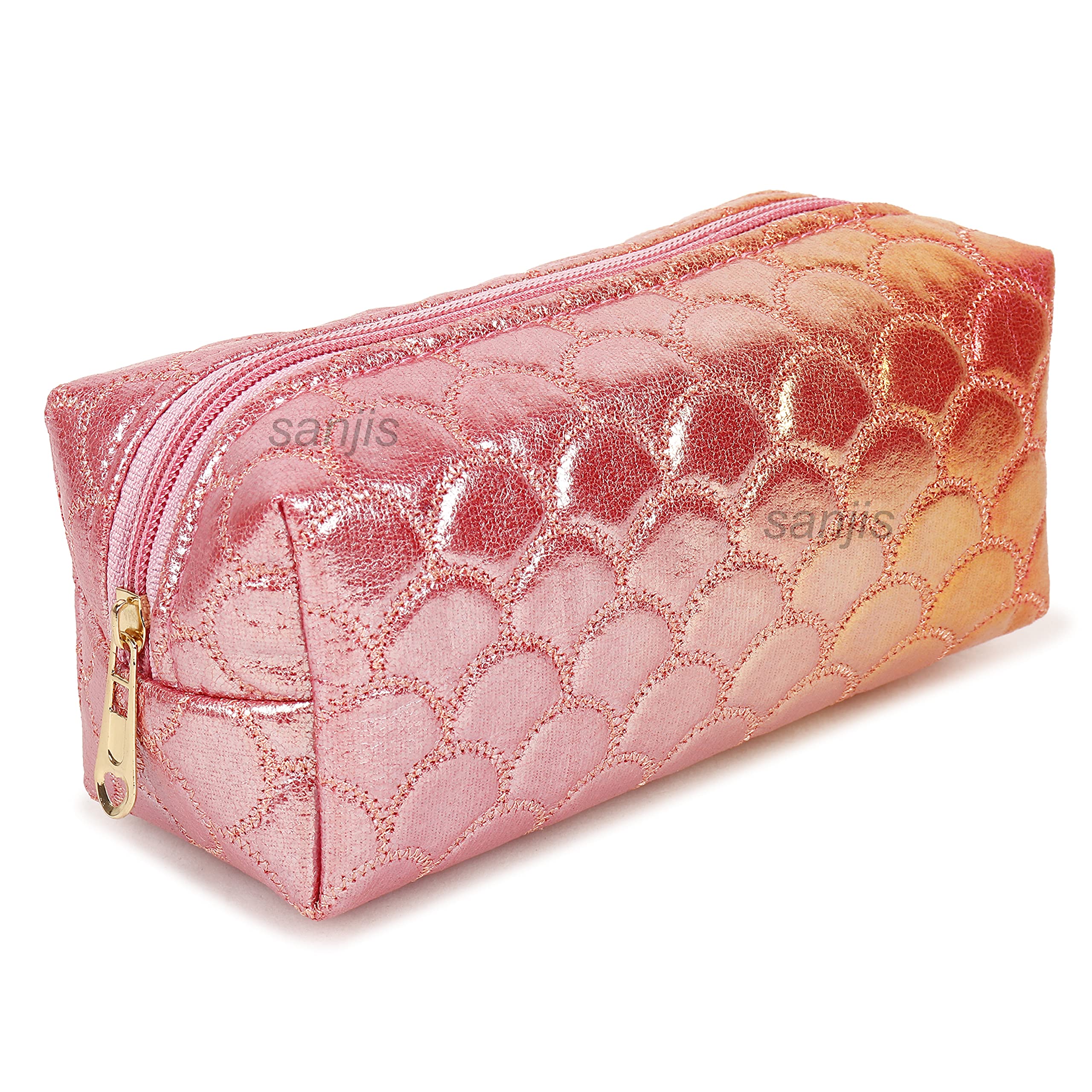 Elegant Pink Fish Design Cosmetic Pouch - Small Makeup Bag for Women, Perfect Gift for Travel, Parties & Daily Use - Sanjis Enterprise Beauty Organizer
