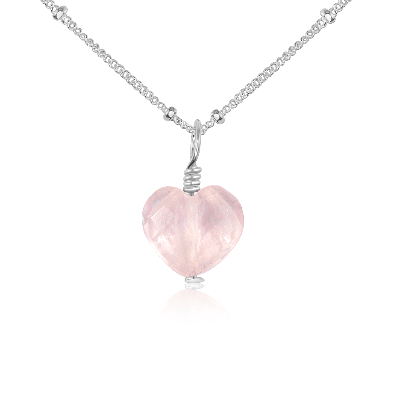 Rose Quartz Crystal Heart Pendant Necklace for Women - Healing Stone Jewelry Gift for Love & Positive Energy - Perfect for Valentine's Day, Anniversary & Spiritual Healing