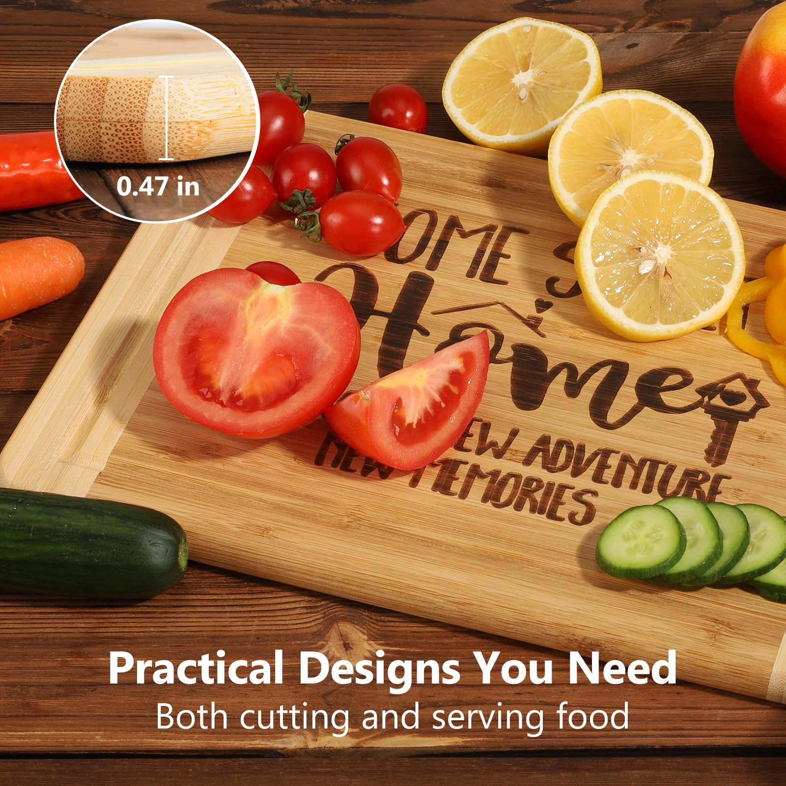**Personalized Engraved Cutting Board - Unique Housewarming Gift for New Home, First Home Apartment, or Realtor Closing Gift - 