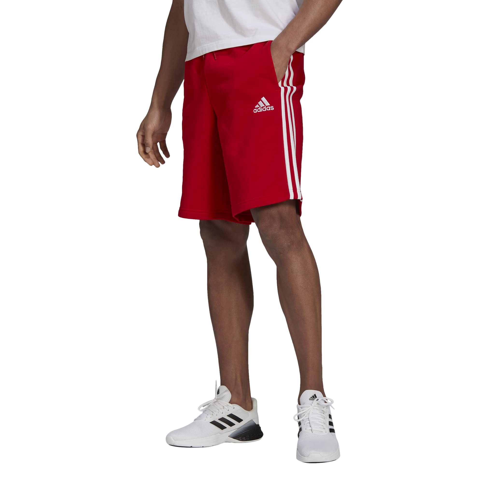 Adidas Men's Essentials Fleece 3-Stripes Athletic Shorts - Comfortable Workout & Lounge Shorts for Running, Gym, and Casual Wear