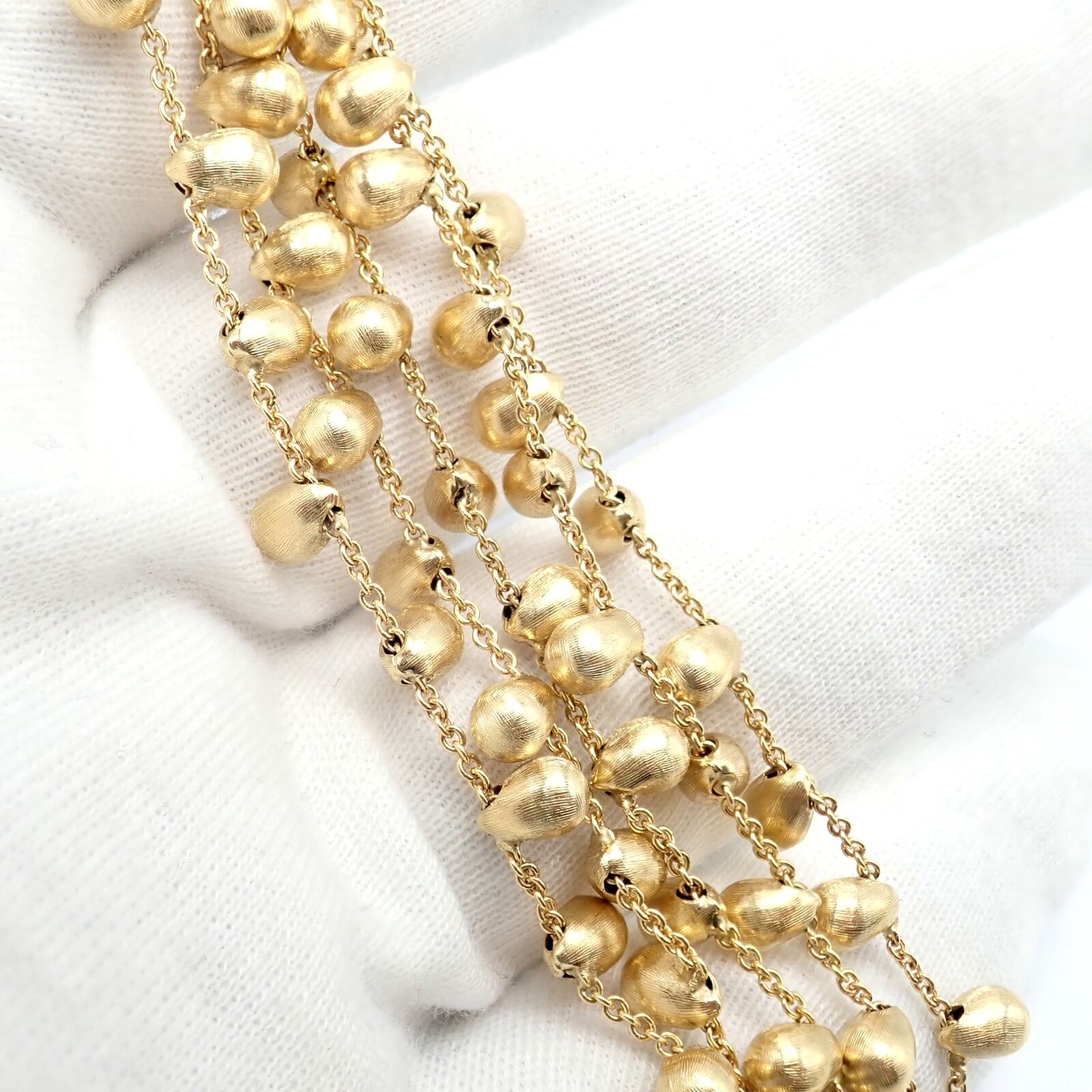 Authentic Marco Bicego 18k Yellow Gold Five-Stand Acapulco Bead Bracelet - Luxury Italian Jewelry for Women, Perfect for Parties & Special Occasions