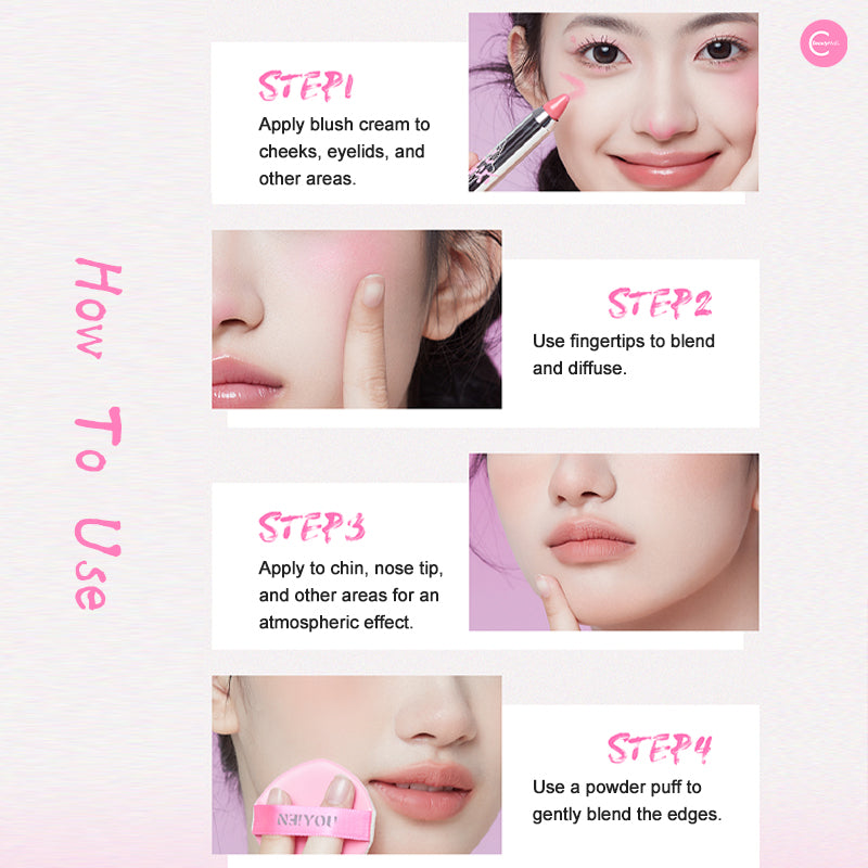 NEIYOU Atmosphere Cream Blush - Soft Matte Liquid Blush for Cheeks & Lips, Long Lasting Natural Makeup, Vegan & Cruelty Free - Perfect for Everyday Wear, Date Night & Special Occasions