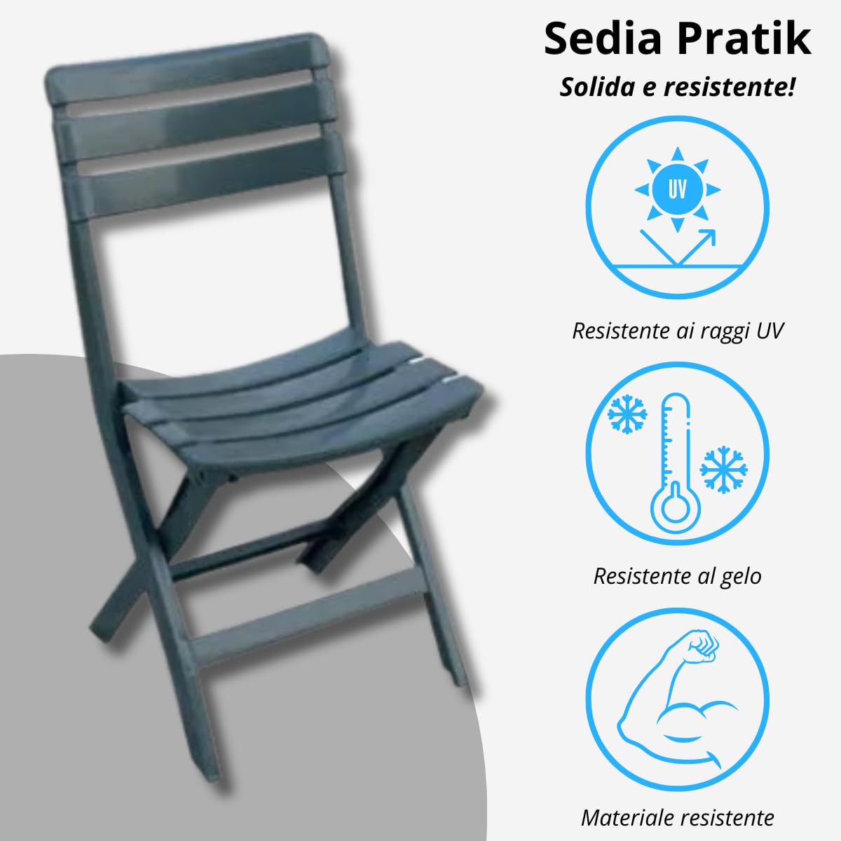 Tomaino 4-Pack Folding Plastic Chairs for Outdoor & Indoor Use - Portable Garden, Balcony, Camping Chairs - Lightweight & Durable (New Green) - Perfect for BBQs, Picnics, and Beach Trips
