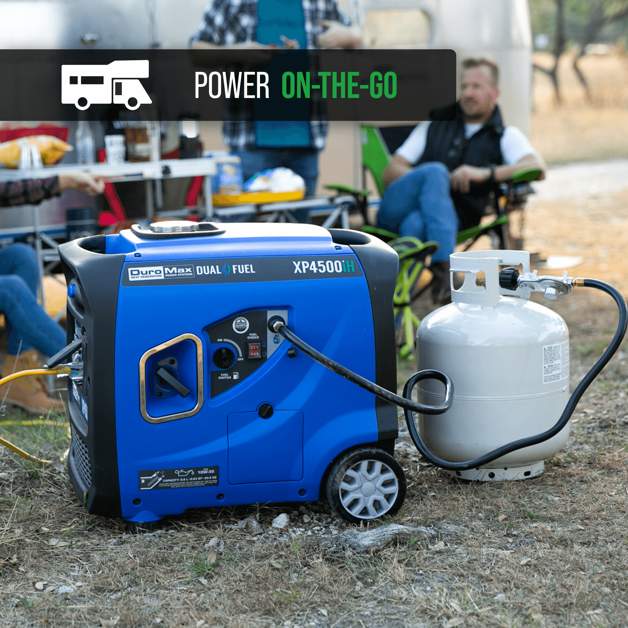 4,500 Watt Dual Fuel Portable Inverter Generator with CO Alert - Reliable Power for Camping, RV Trips & Emergency Backup