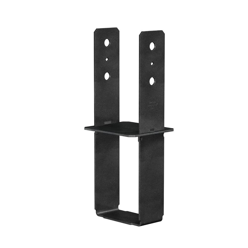Simpson Strong-Tie CB68PC 6x8 Column Base - Black Powder Coated Post Base for Deck, Pergola & Fence Construction - Heavy Duty Outdoor Metal Support Bracket