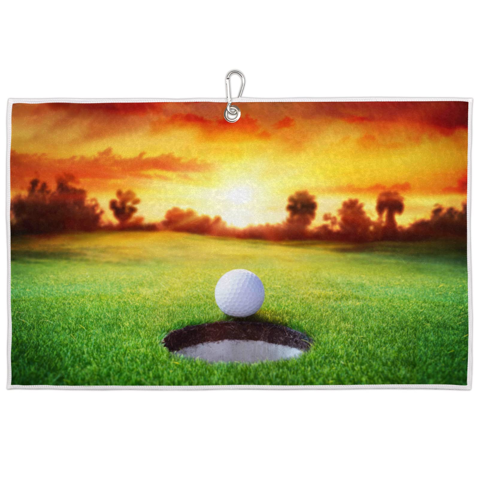 Premium Golf Towel with Clip - Super Absorbent Microfiber Golf Bag Towel (24
