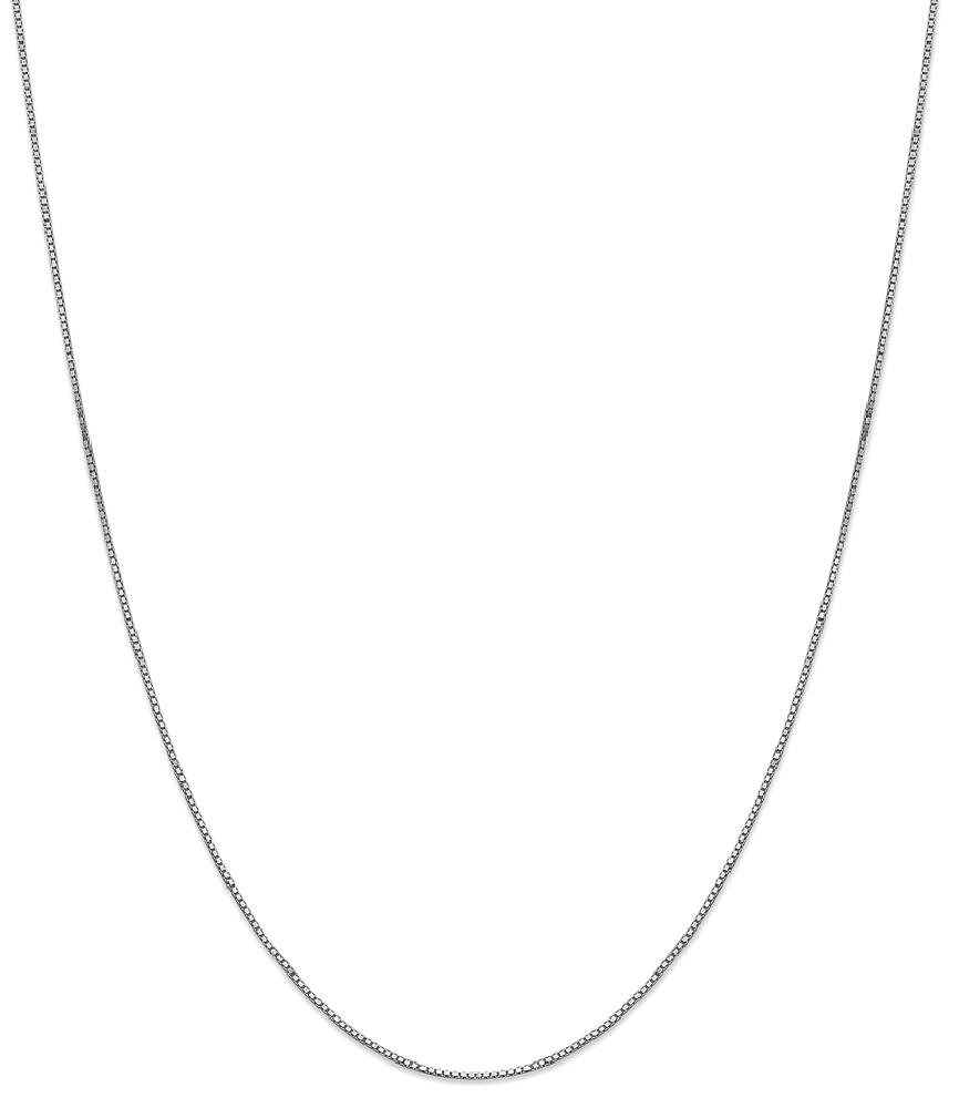 10K Solid White Gold 0.9mm Box Link Chain Necklace for Women - Dainty & Elegant Jewelry Gift for Birthday, Anniversary & Everyday Wear
