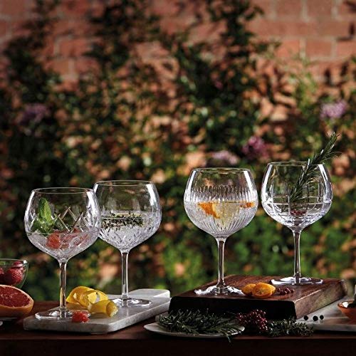 Premium Waterford Crystal Gin Journeys Aras Balloon Glasses - 550ml (Set of 2) - Elegant Crystal Glassware for Gin Tasting, Cocktail Parties & Home Bar Decor