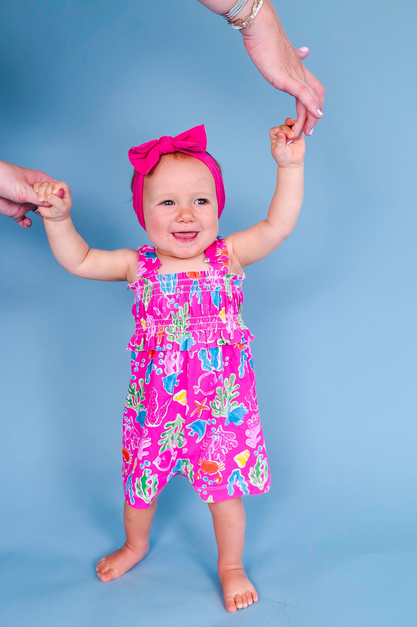 Fuchsia Under the Sea Jumpsuit for Toddler Girls | Cute Swimwear & Beach Outfit | Perfect for Pool Parties, Summer Vacations & Water Play