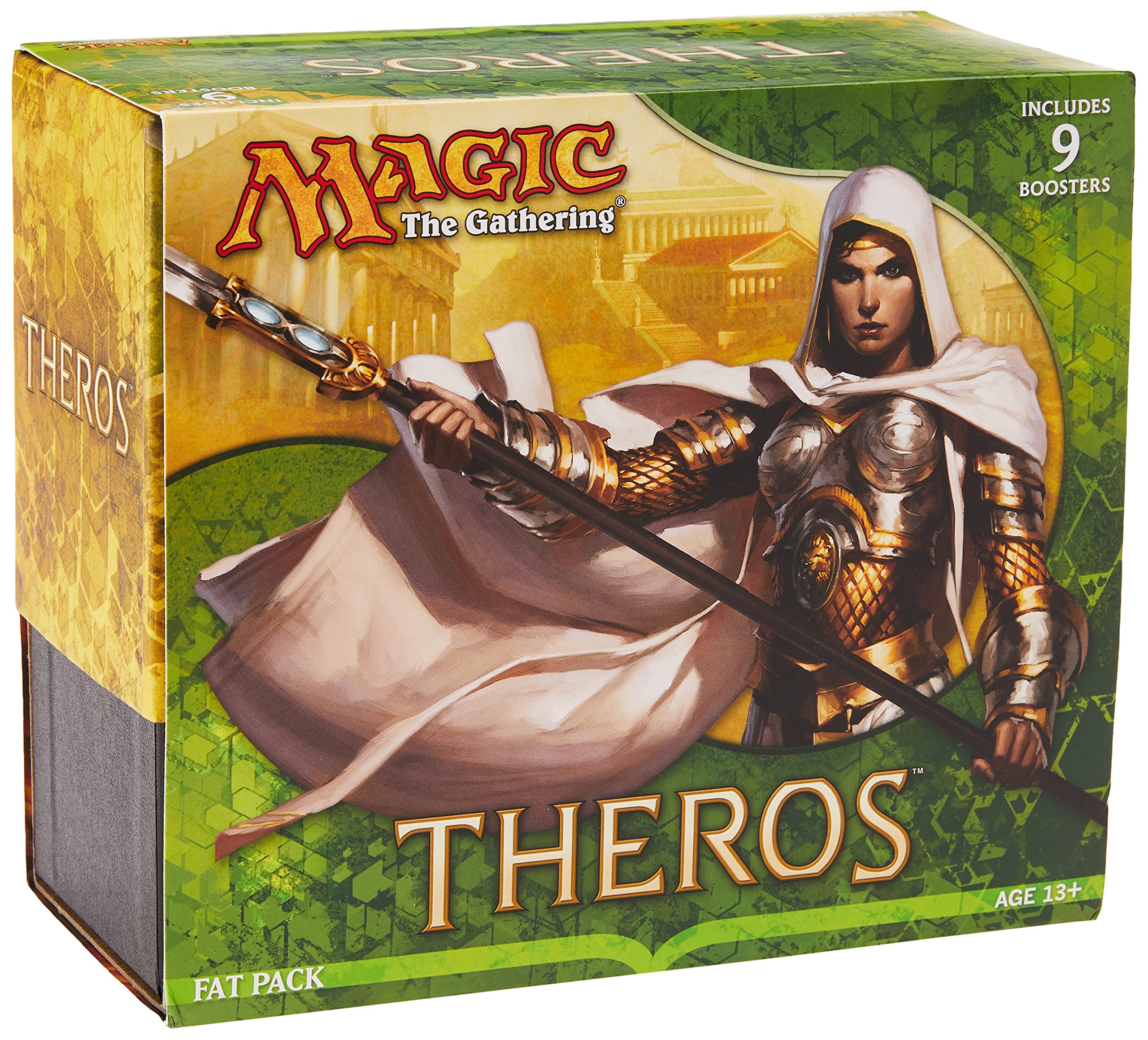 Magic The Gathering Theros Sealed Fat Pack - 9 Booster Packs, Premium Cards & Accessories | Collectible Trading Card Game for MTG Players & Enthusiasts | Perfect for Game Nights, Tournaments & Gifts