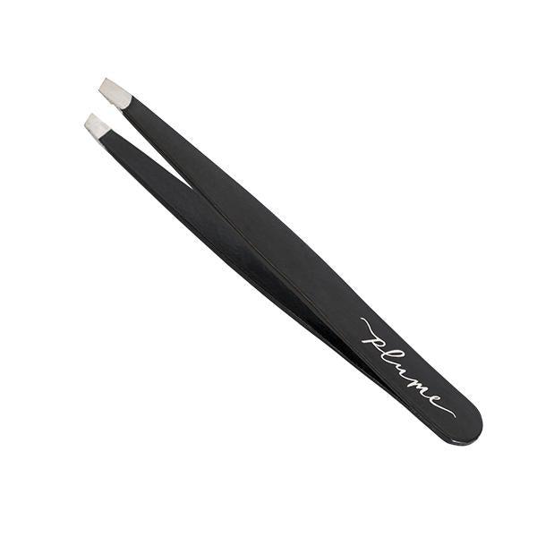 Precision Tweezers for Eyebrows & Facial Hair - Professional Stainless Steel Slanted Tweezers for Grooming, Makeup, and Splinter Removal - Perfect for Home, Salon, and Travel Use