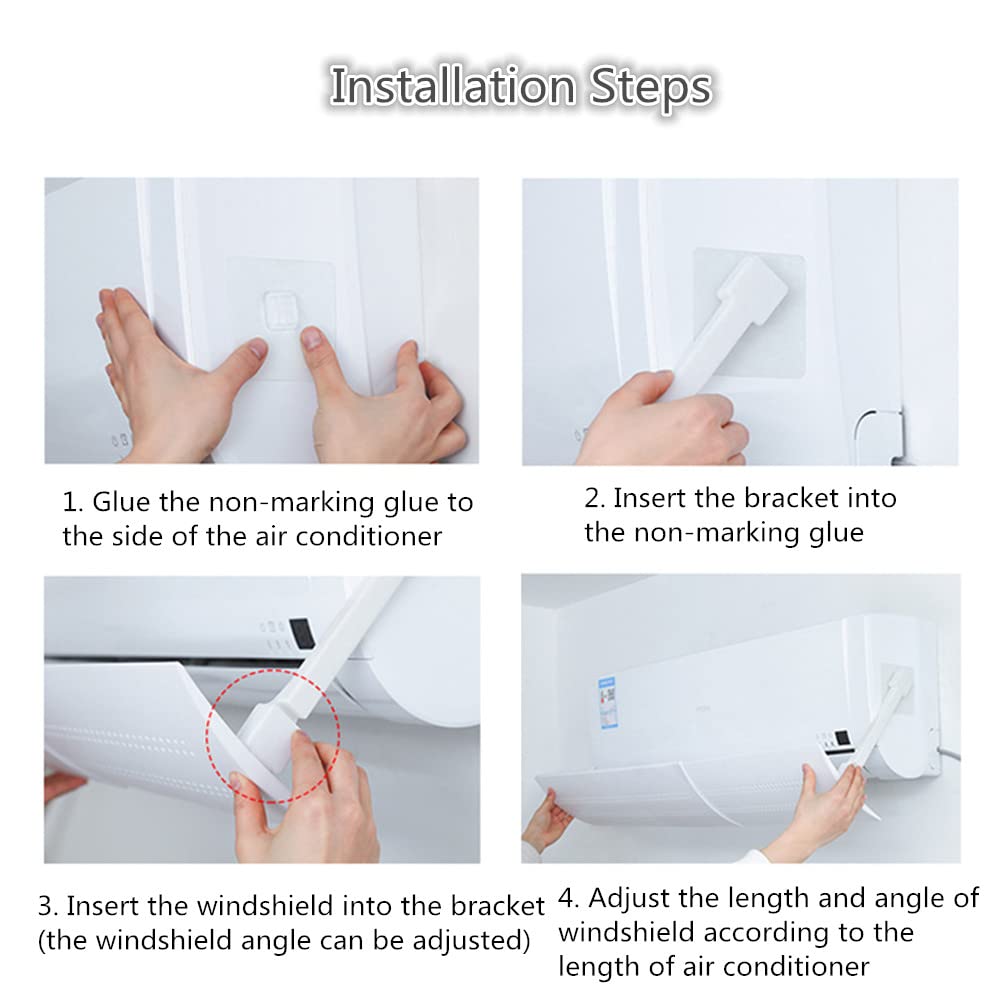 Adjustable Retractable Air Conditioner Wind Shield - AC Air Deflector Cover for Direct Blow Protection & Cooling - Perfect for Bedroom, Office & Home Use