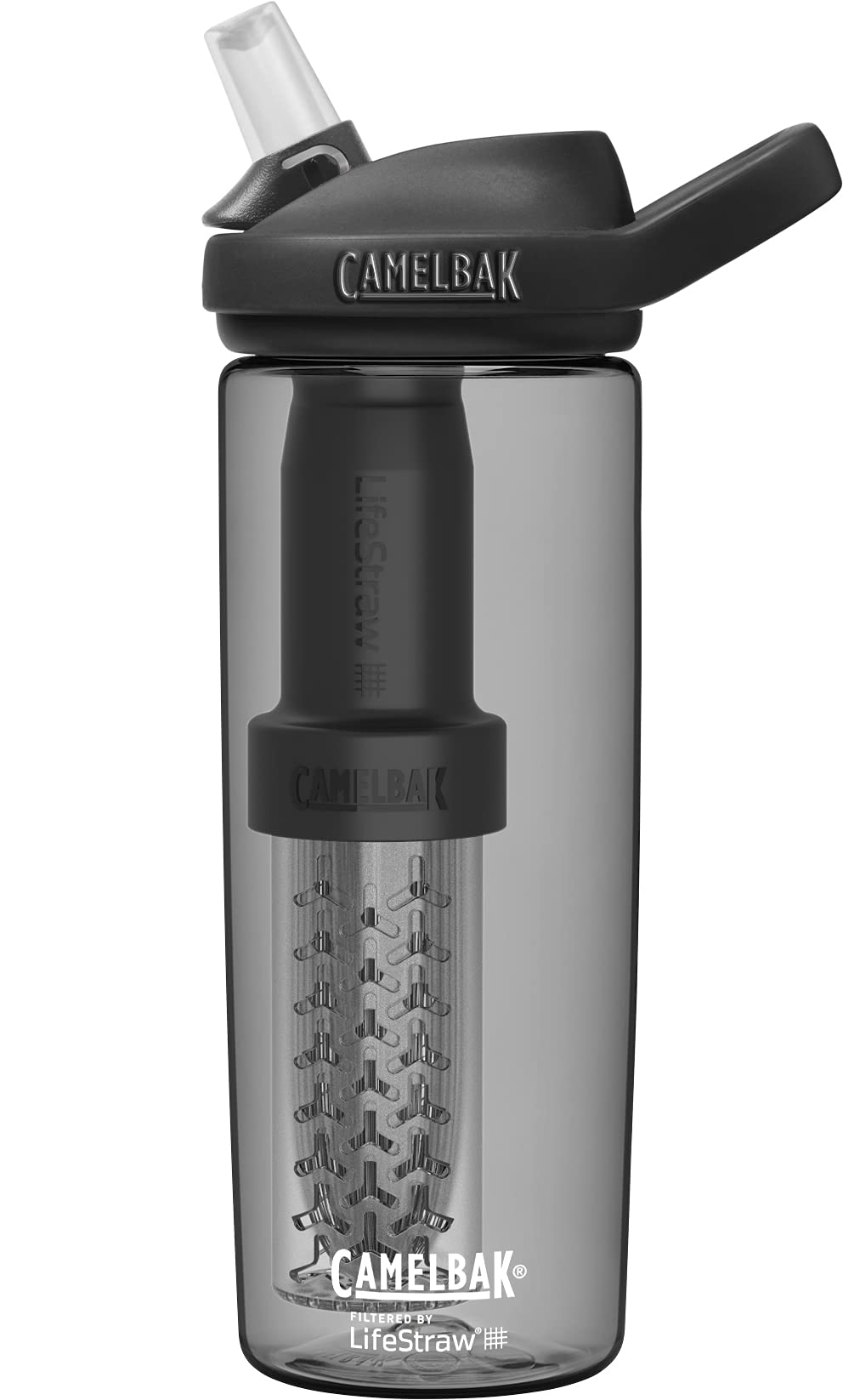 LifeStraw CamelBak Eddy+ Water Bottle with Integrated 2-Stage Filter Straw - BPA Free Portable Water Filter for Hiking, Camping, Travel & Emergency Preparedness - Perfect for Outdoor Adventures and Survival Kits