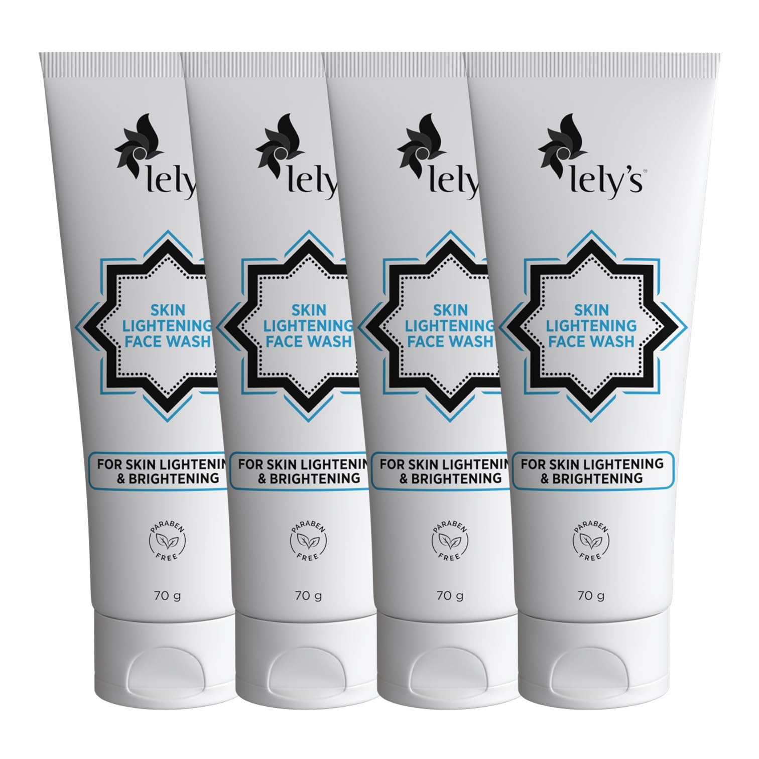 Lely's Skin Lightening Face Wash - 70g | Deep Cleansing Pore Purifier for Brighter, Radiant Skin | Reduces Blemishes & Tightens Pores | Suitable for All Skin Types | Pack of 4 | Perfect for Daily Skincare Routine & Dark Spot Treatment