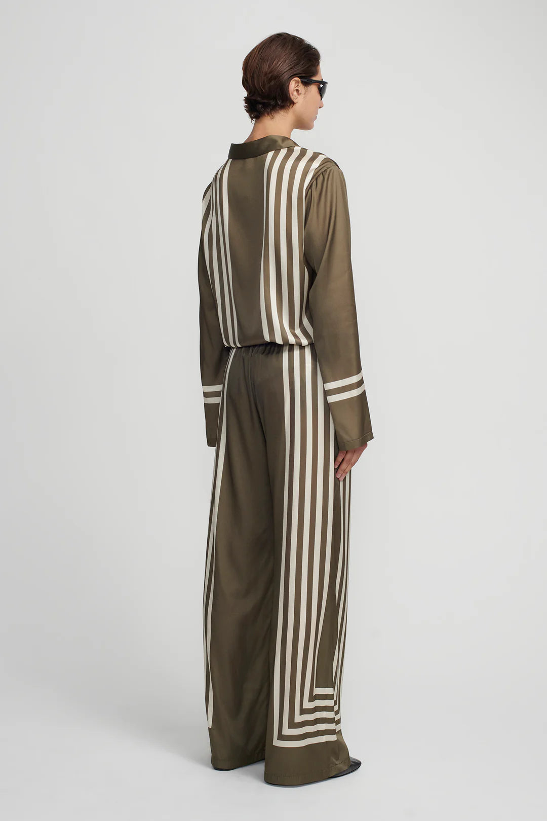EMPRESS Women's Moss Stripe Pants - Comfortable High Waisted Trousers for Work, Office & Casual Wear