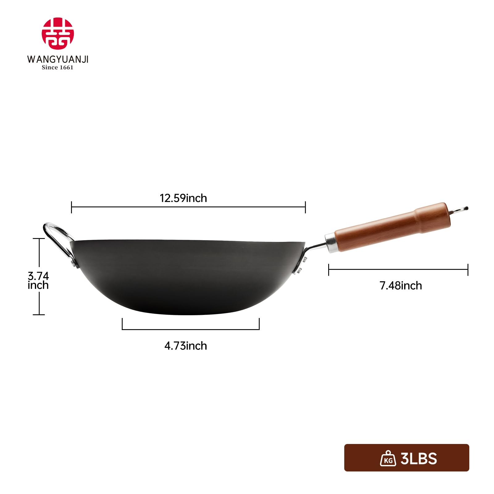 Premium Carbon Steel Wok Pan 12.59