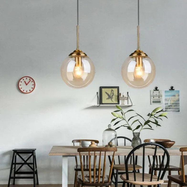 Modern Semi-Transparent Glass Single Bulb Minimalist Pendant Light - Perfect for Kitchen Island, Dining Room, or Bedroom Lighting