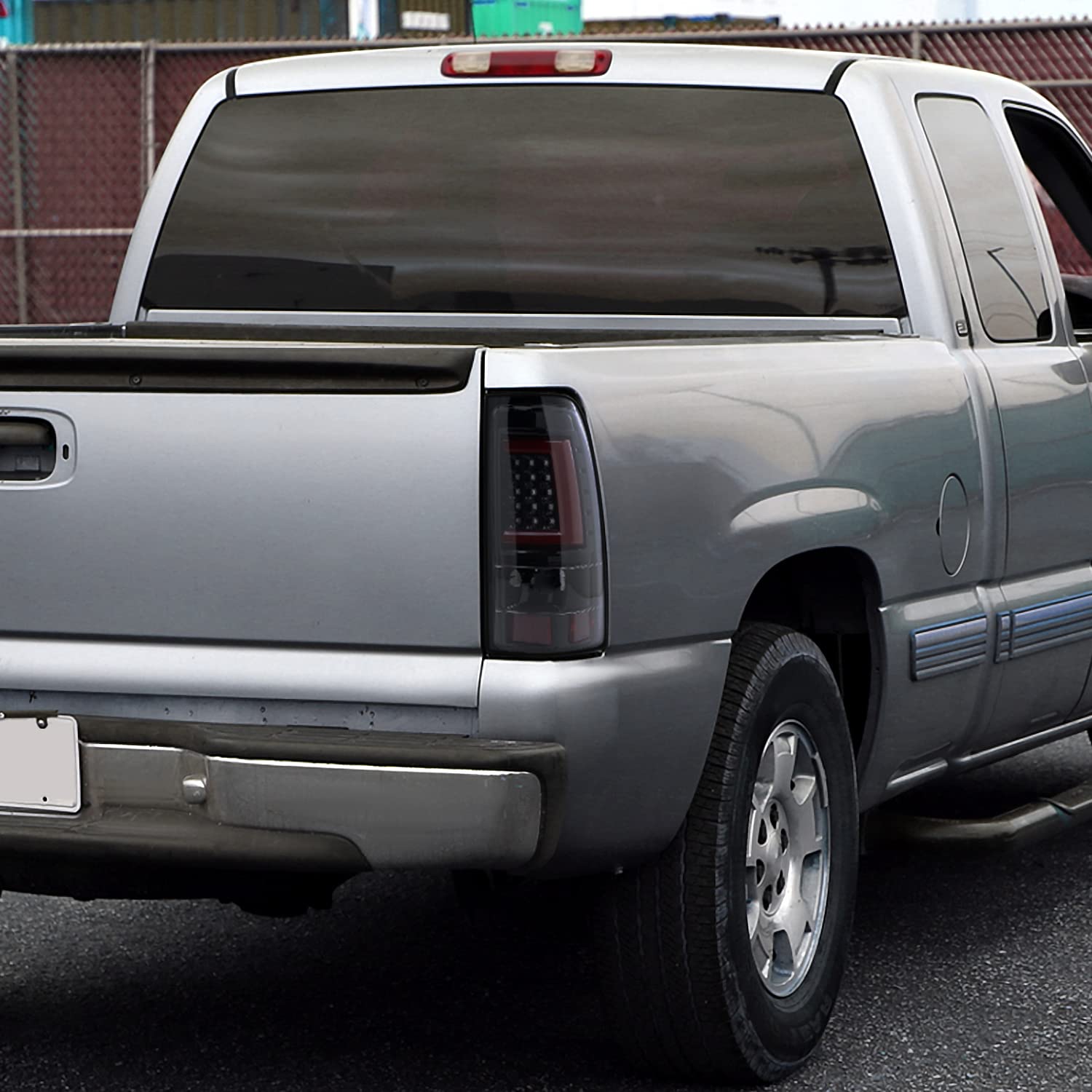 Spec-D Tuning Jet Black LED Tail Lights for 1999-2002 Chevy Silverado & GMC Sierra 1500/2500/3500 - Left & Right Pair Assembly - Durable, Bright LED Lights for Enhanced Night Visibility & Style Upgrade