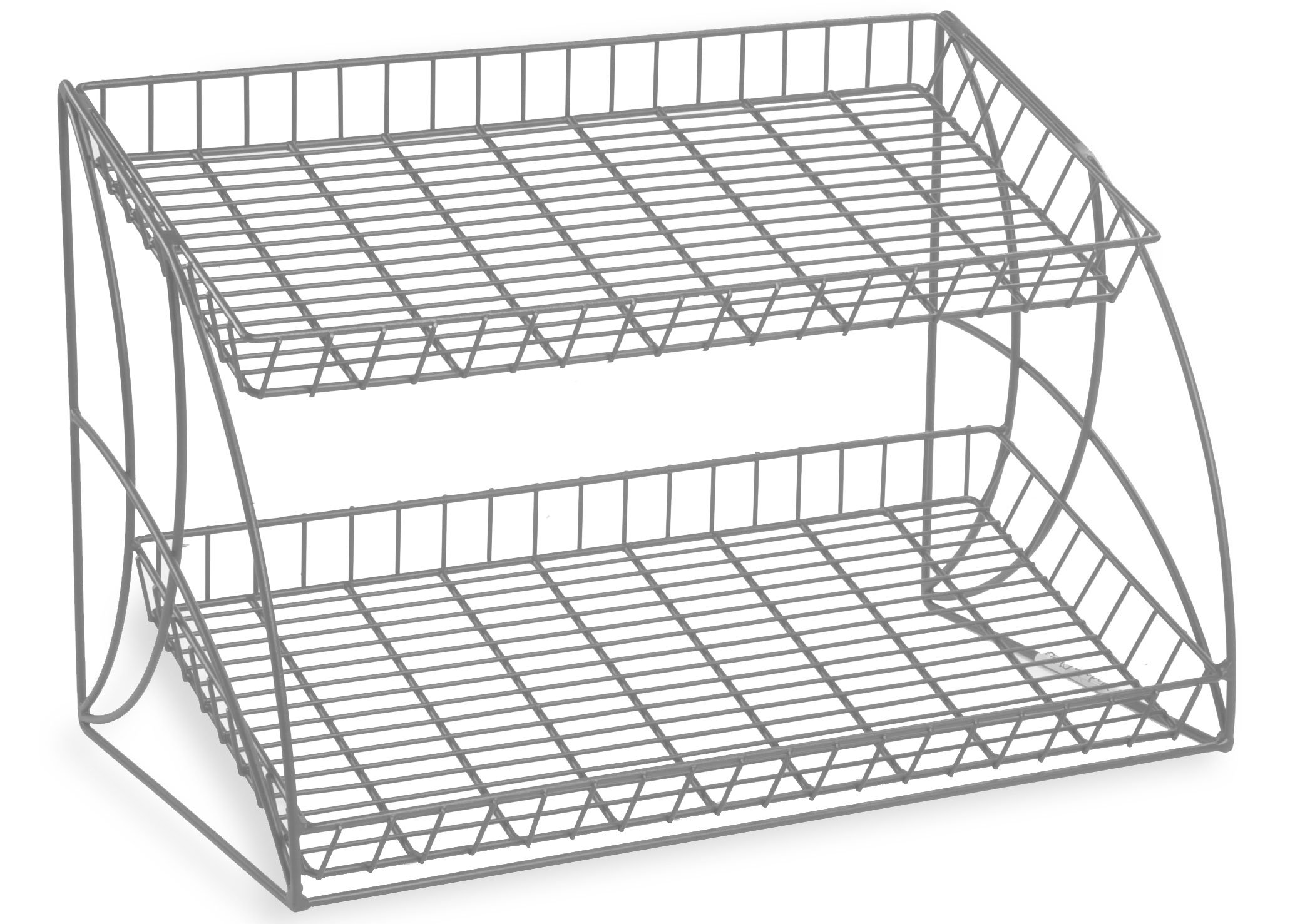 Displays2go Countertop Steel Wire Rack with 2 Shelves - Sturdy Metal Organizer for Kitchen, Office, or Retail Display - Perfect for Storing Spices, Books, or Merchandise