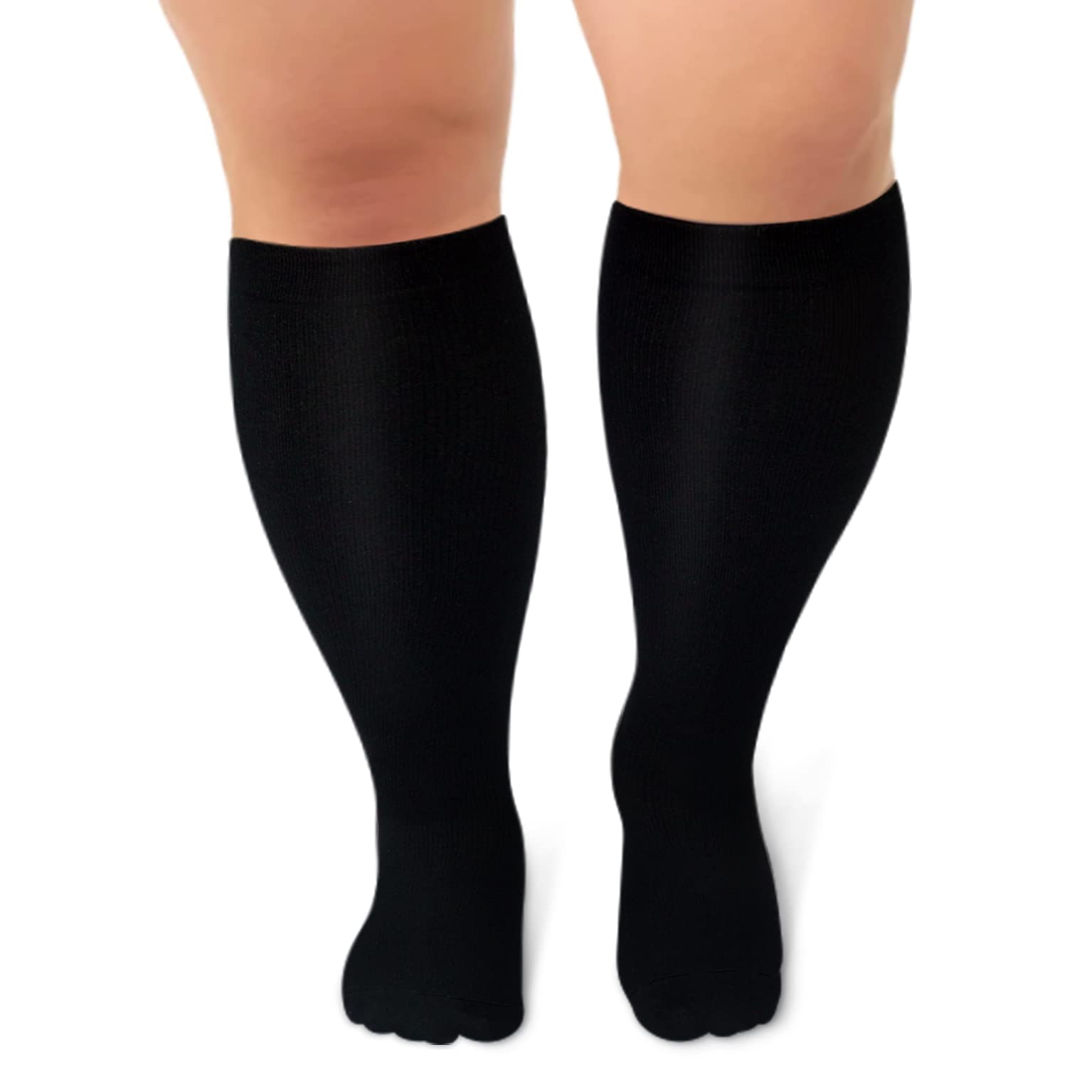 Best Plus Size Compression Socks 20-30 mmHg for Women & Men - Wide Calf Extra Large for Circulation, Recovery & Swelling Relief - Perfect for Travel, Nursing & Post-Surgery Support