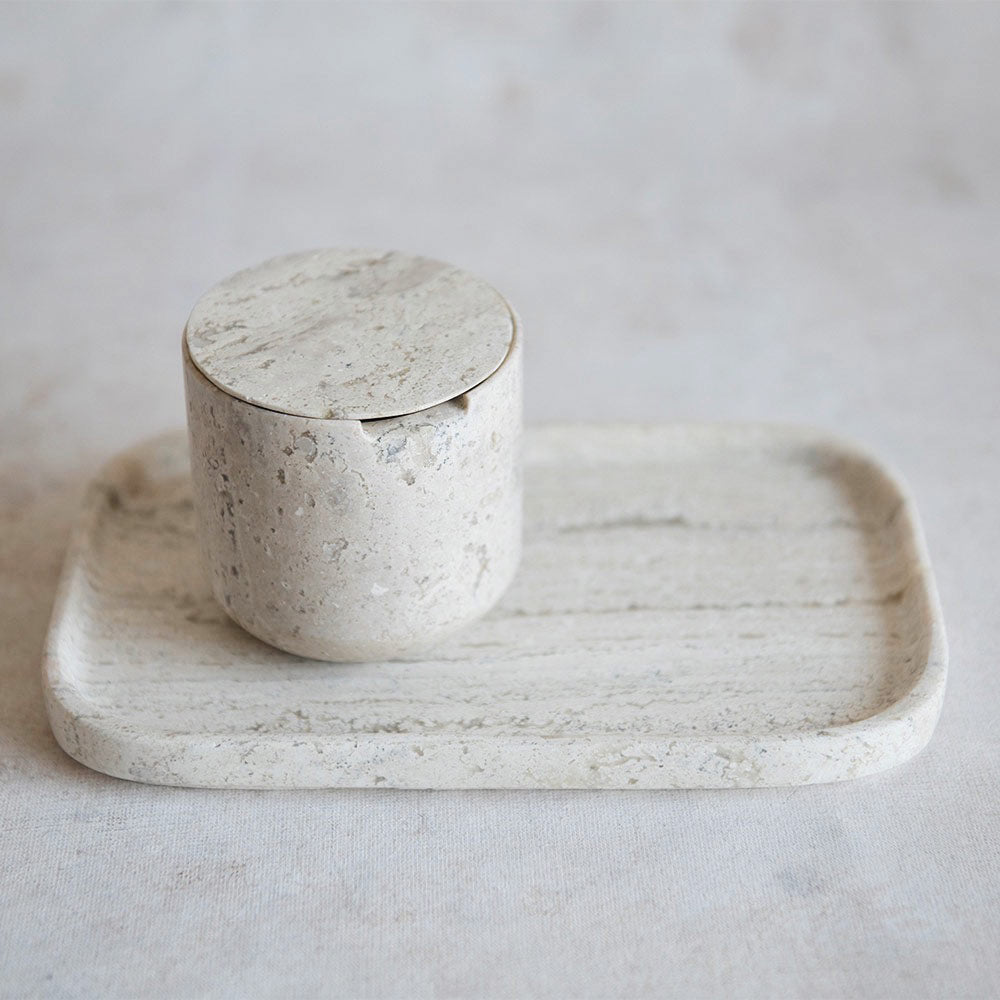 Natural Travertine Stone Serving Tray - Elegant Marble Cheese Board for Entertaining, Charcuterie & Wine - Perfect for Parties, Weddings & Home Decor