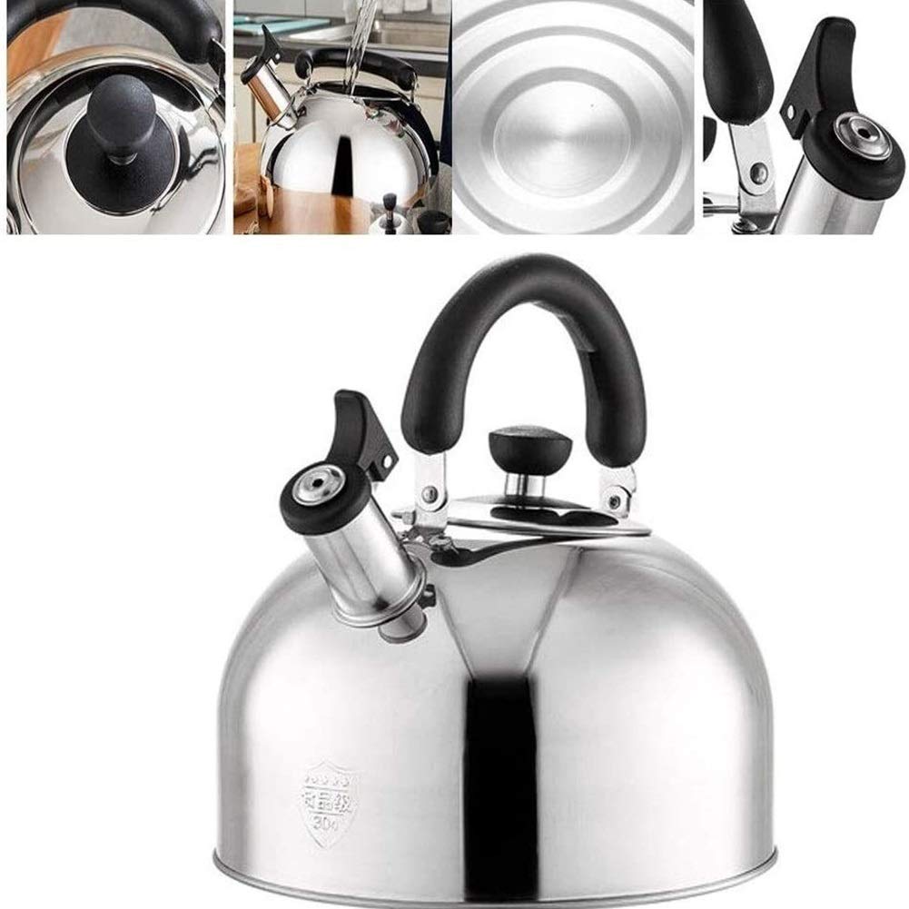 Stainless Steel Whistling Tea Kettle - 3L Fast Boiling Stovetop Kettle with Cool Touch Ergonomic Handle for Camping, Kitchen & Home Use - Perfect for Tea Lovers & Outdoor Adventures