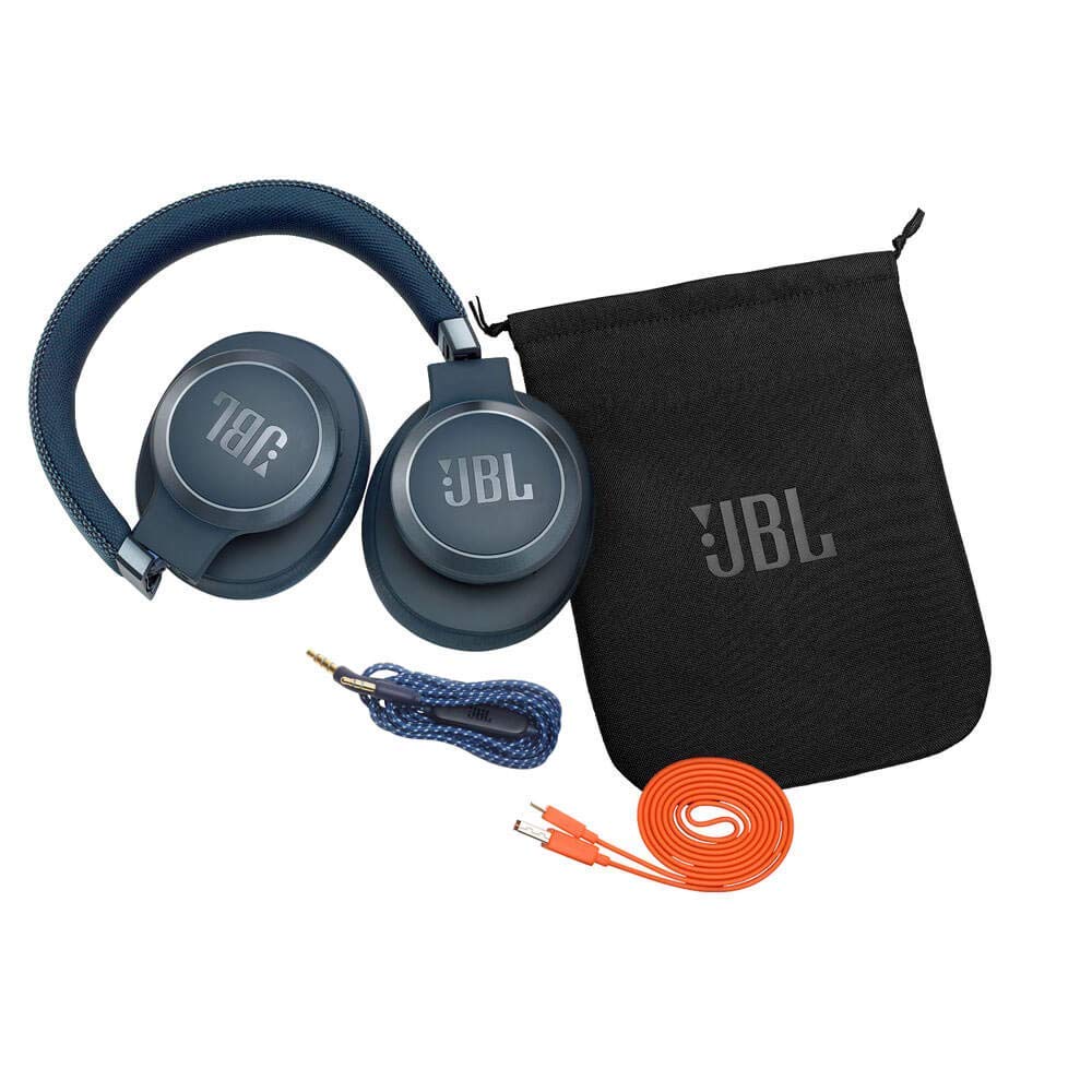 JBL Live 650BTNC Wireless Over-Ear Bluetooth Headphones with Active Noise Cancellation, 30-Hour Battery Life, Built-in Mic - Blue | Perfect for Travel, Work & Music Lovers