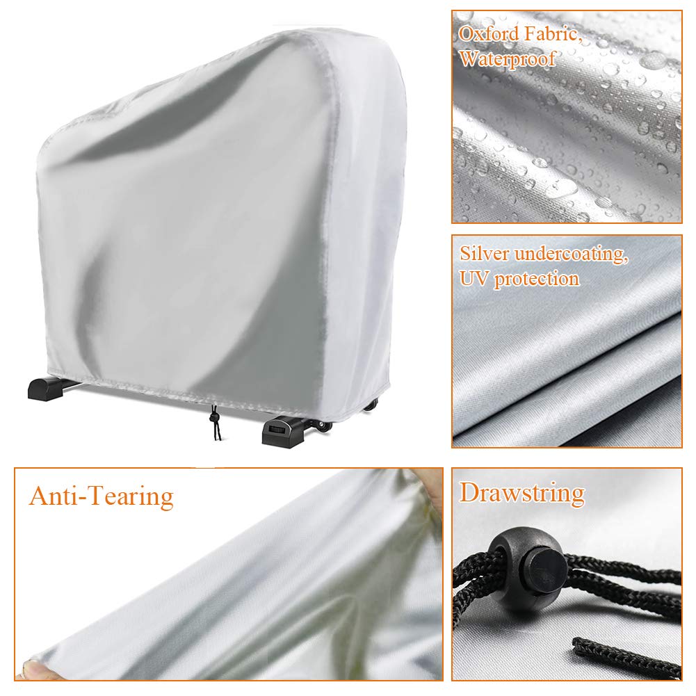 Waterproof & Dustproof Exercise Bike Cover for Indoor & Outdoor Use - Fits Assault, Stationary, Recumbent & Cycling Bikes (Silver) | Perfect for Home Gym, Garage & Patio Protection