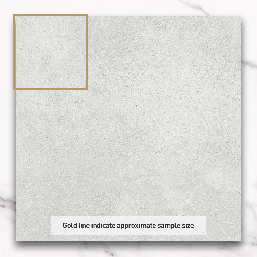 Kronos White 300x300mm Matt Porcelain Tiles - Travertine Look Ceramic Floor & Wall Tiles for Bathroom, Kitchen & Living Room Decor