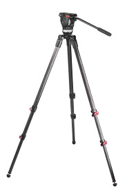 ACE LTT752CF Professional Fluid Head Tripod System with Carrying Bag - Perfect for Video Production, Photography, and Live Streaming
