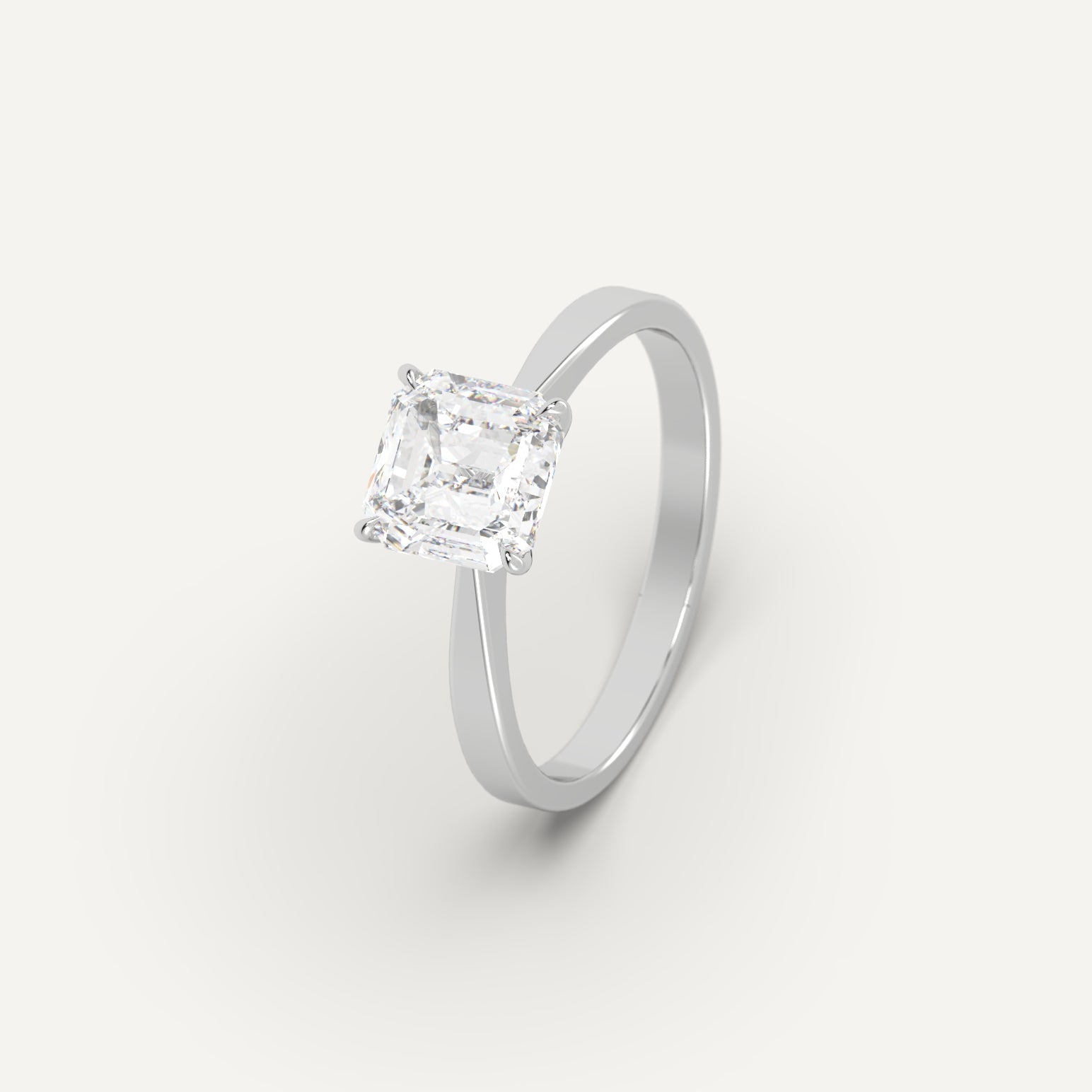 2 Carat Asscher Cut Diamond Ring – Premium Solitaire Engagement Ring for Women, Ideal for Proposals, Anniversaries & Special Occasions