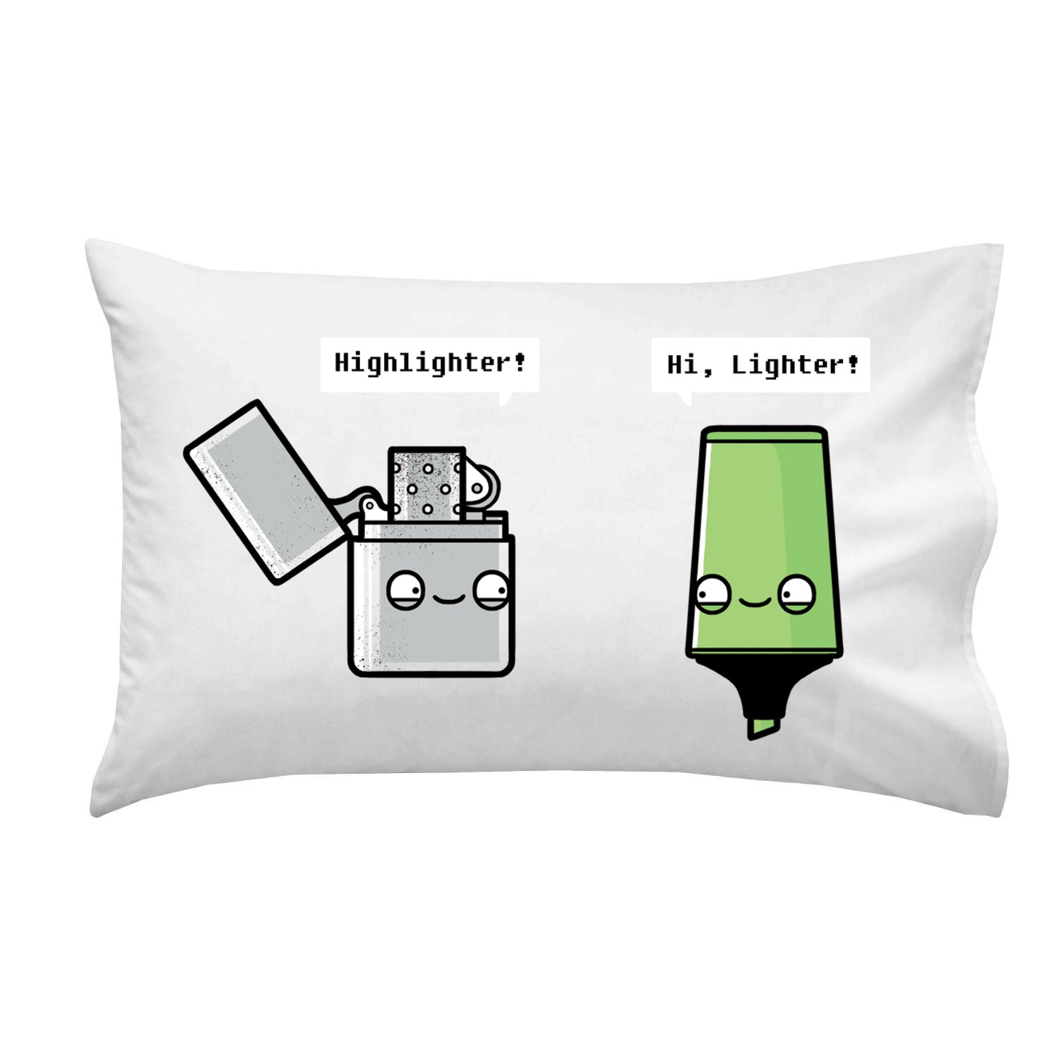 Shark Highlighter Lighter Pun Funny Hat Pillowcase - Single Decorative Throw Pillow Cover for Bedroom, Couch, Sofa & Home Decor