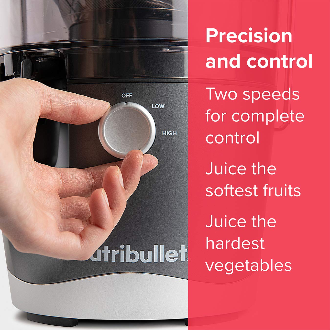 Nutribullet 800W High-Speed Juicer - 8-Piece Set with 1.5L Pulp Container & 800ml Juice Pitcher - 2-Speed Settings, 3