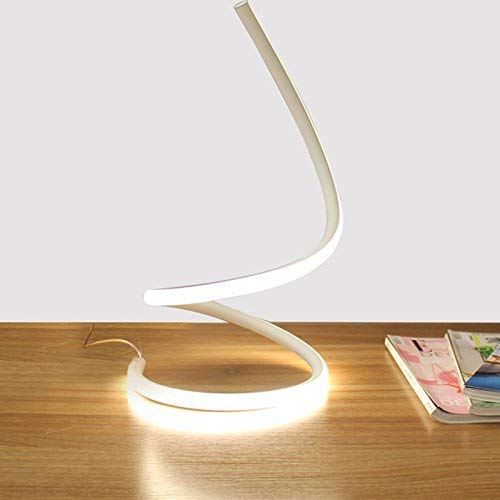 Modern Spiral LED Table Lamp - 40W Warm Light Acrylic Desk Lamp for Bedroom, Living Room & Office | Eye-Caring Study Light with Minimalist Space-Saving Design | Perfect for Night Reading, Home Decor and Workspace Lighting