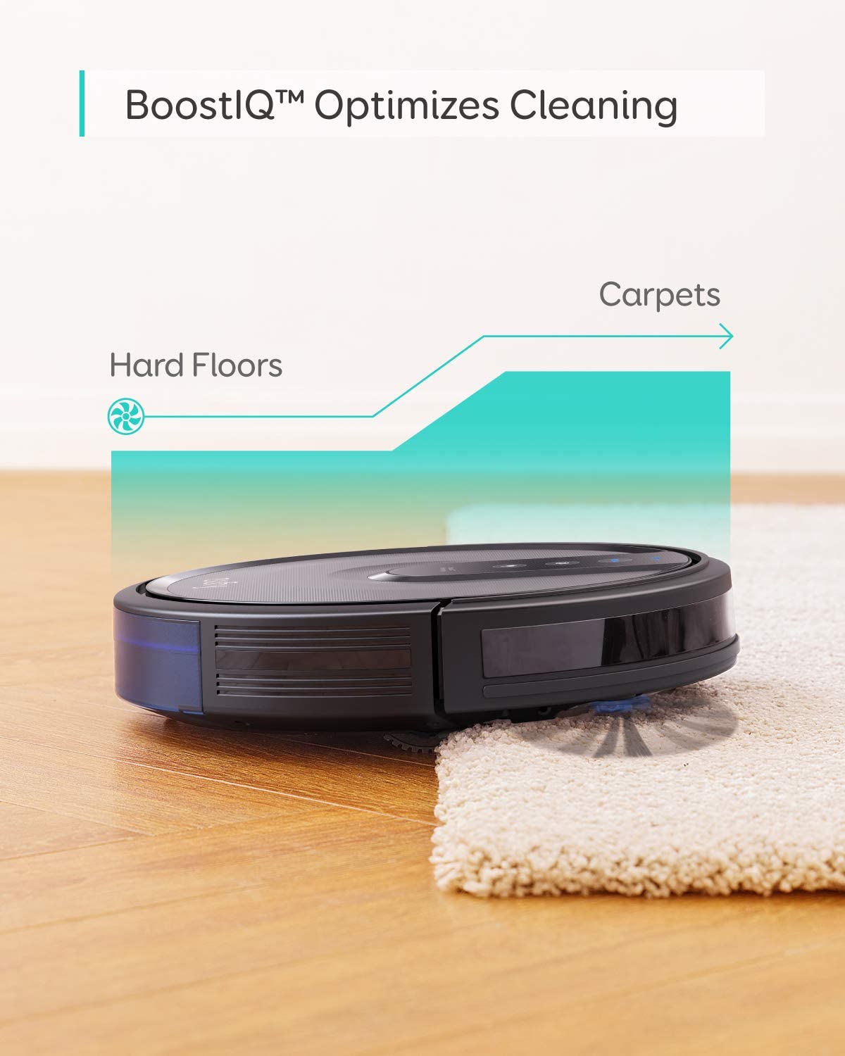 Eufy RoboVac 35C WiFi Robot Vacuum Cleaner - Super Thin, Smart App Control, Pet Hair Friendly, Works with Alexa (Black) - Ideal for Hardwood Floors, Carpets & Pet Owners