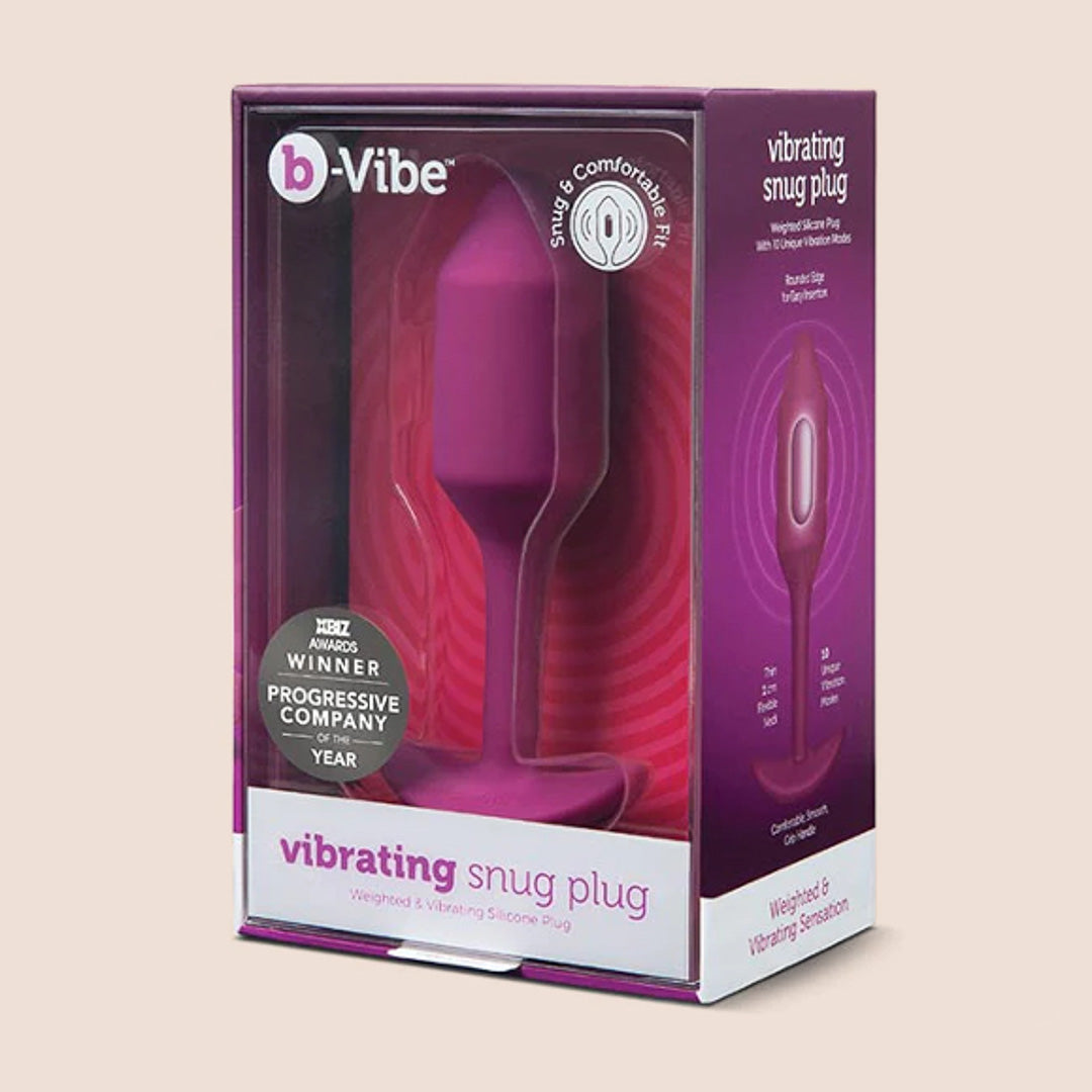 B Vibe Vibrating Snug Plug 2 - Rechargeable Weighted Silicone Butt Plug for Enhanced Pleasure & Comfort | Perfect for Couples Play & Solo Exploration