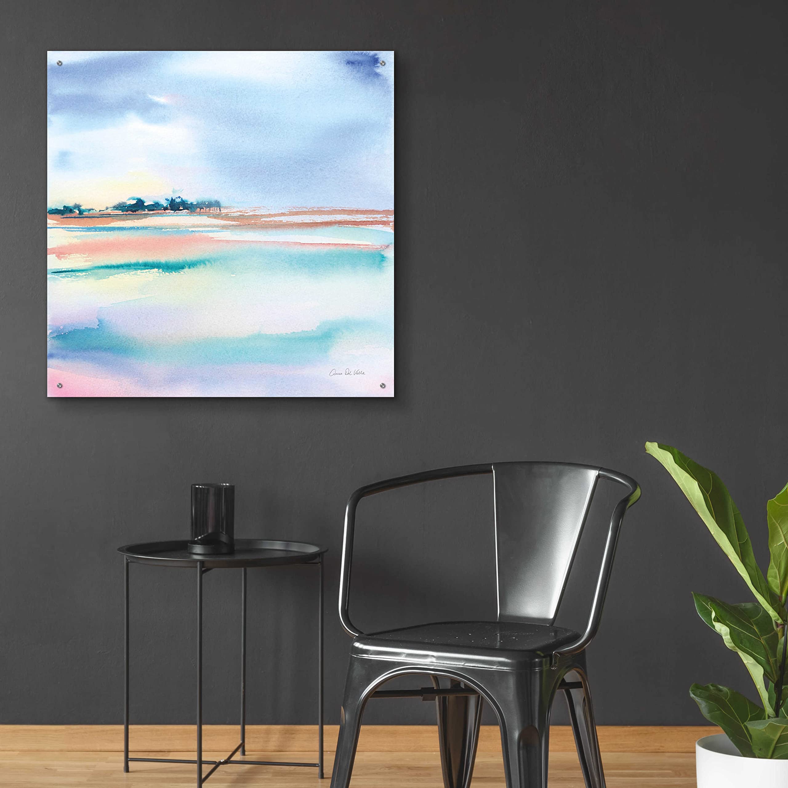 Epic 'Water And Sand' Acrylic Glass Wall Art by Alan Majchrowicz - 36x36 Inches Modern Abstract Painting for Living Room, Bedroom & Office Decor