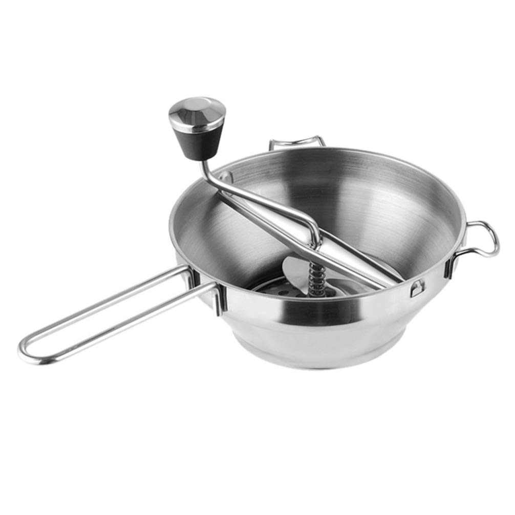 Stainless Steel Manual Food Processor - Vegetable Mill, Salsa Maker, Shredder & Grinder for Kitchen & Restaurant | Perfect for Onion, Baby Food & Applesauce Making | Ideal for Home Cooking, Meal Prep & Commercial Use