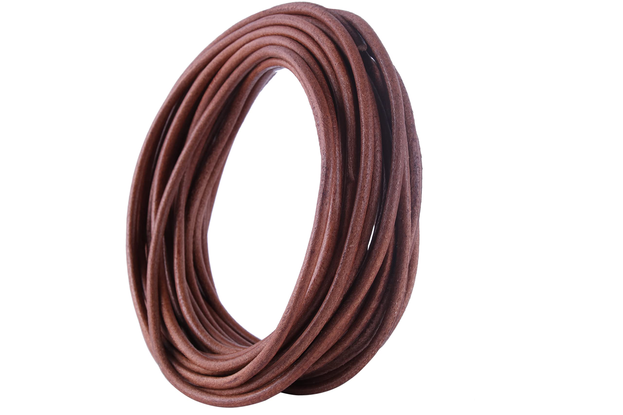 6.0mm Round Genuine Leather Cord - 3M Dark Brown Jewelry Making String for Necklaces, Bracelets & DIY Crafts | Perfect for Beading, Macrame & Handmade Accessories
