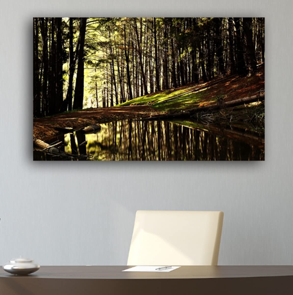 Into The Forest Nature Photography Canvas Art Print - 24x36 Inches Wall Decor for Living Room, Bedroom & Office - Stunning Landscape Picture for Home & Office Decor