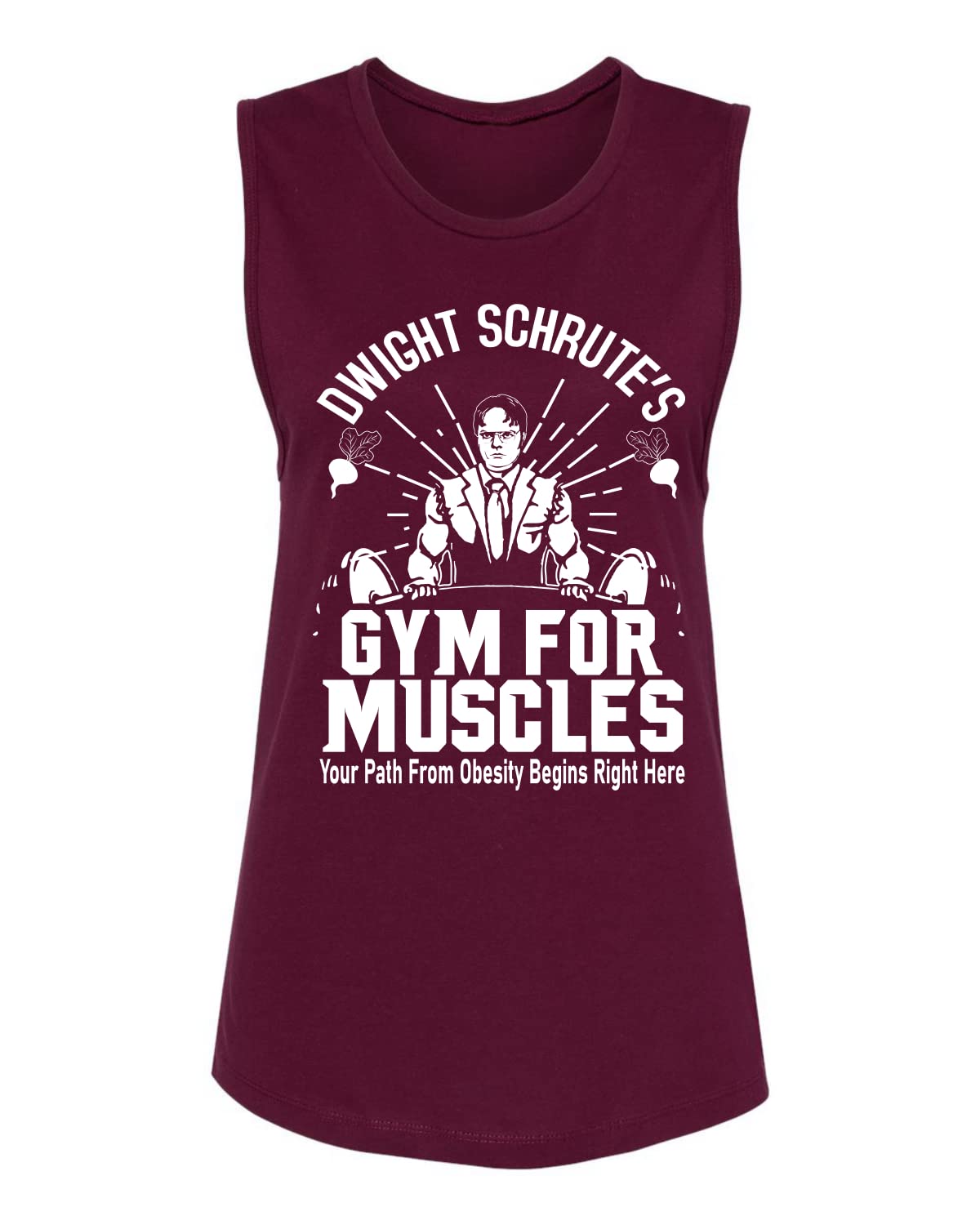Wild Bobby Dwight Schrute's Gym Women's Workout Tank Top - Breathable Muscle Tee for Fitness, Gym & Training - Perfect for CrossFit, Weightlifting & Summer Workouts