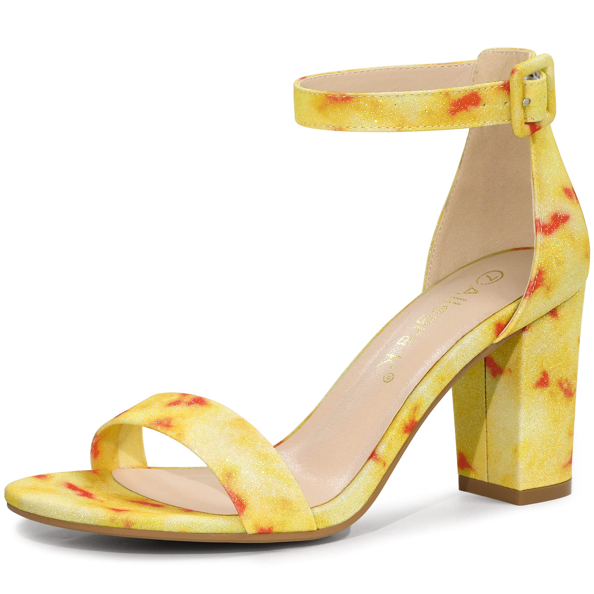 Allegra K Women's Chunky Heel Ankle Strap Sandals - Comfortable High Heels for Women | Perfect for Weddings, Parties & Evening Events