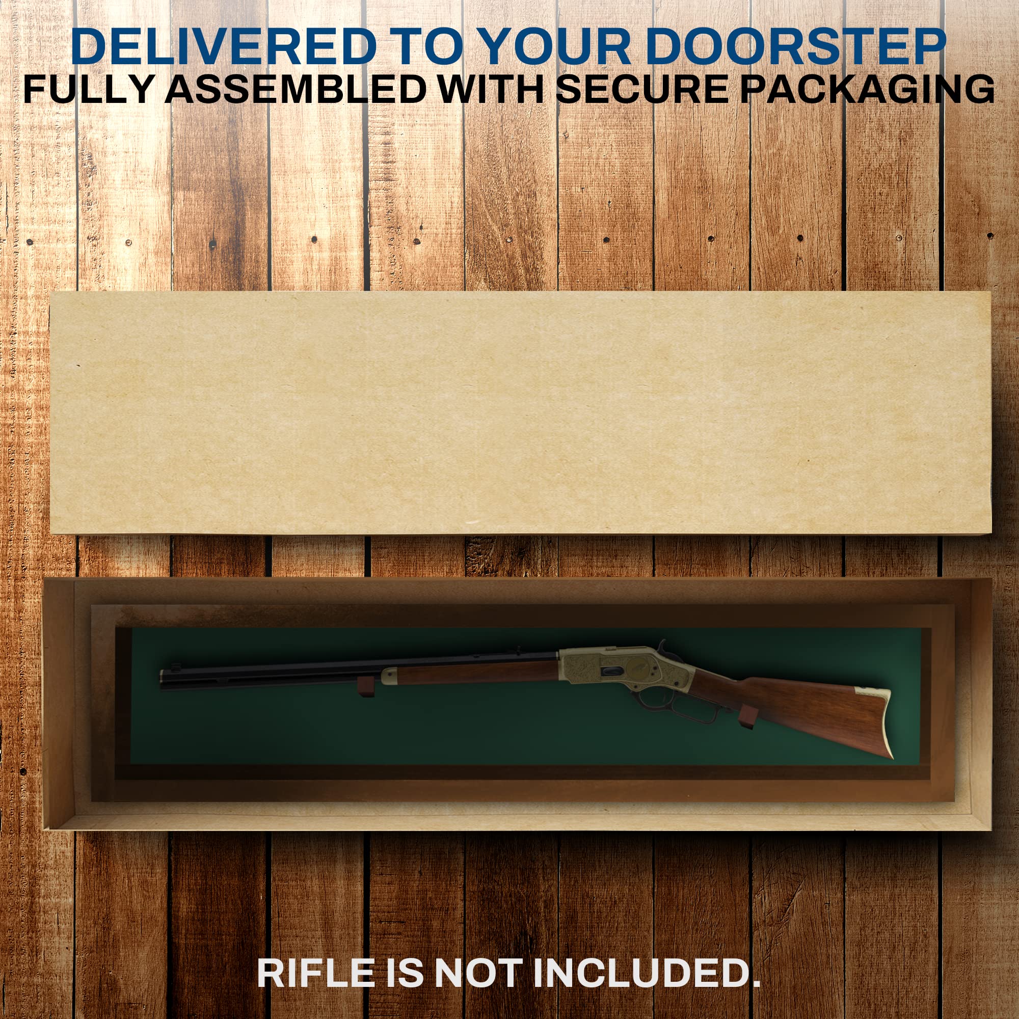 Lockable Gun Display Case for Rifles & Shotguns - Secure Wall Mount Cabinet with Acrylic Door - Perfect for Home, Office & Hunting Lodge Firearm Storage & Display