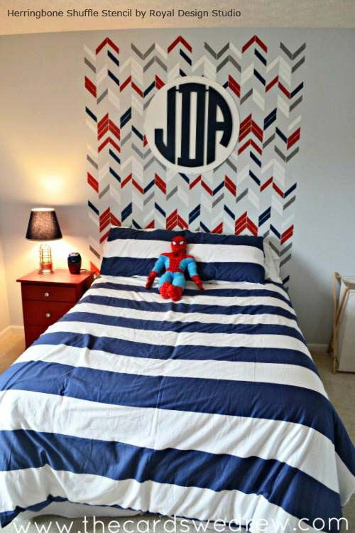 Herringbone Pattern Wall Stencil - DIY Home Decor for Creative Wall Painting & Accent Walls - Perfect for Living Rooms, Bedrooms & Nursery