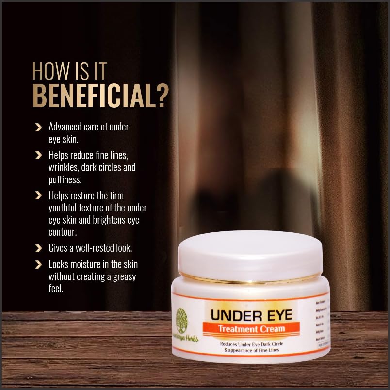 Soundarya Herbs Under Eye Treatment Cream - Reduces Dark Circles, Fine Lines & Puffiness | Brightening & Anti-Aging Eye Cream for Women & Men | Perfect for Night Care & Daily Use