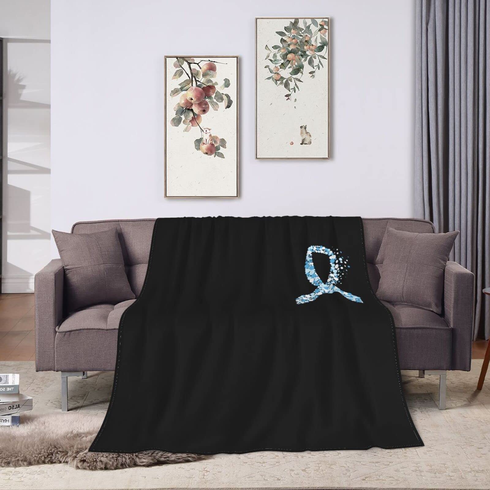 HUFURI Prostate Cancer Awareness Flannel Fleece Throw Blanket - 60
