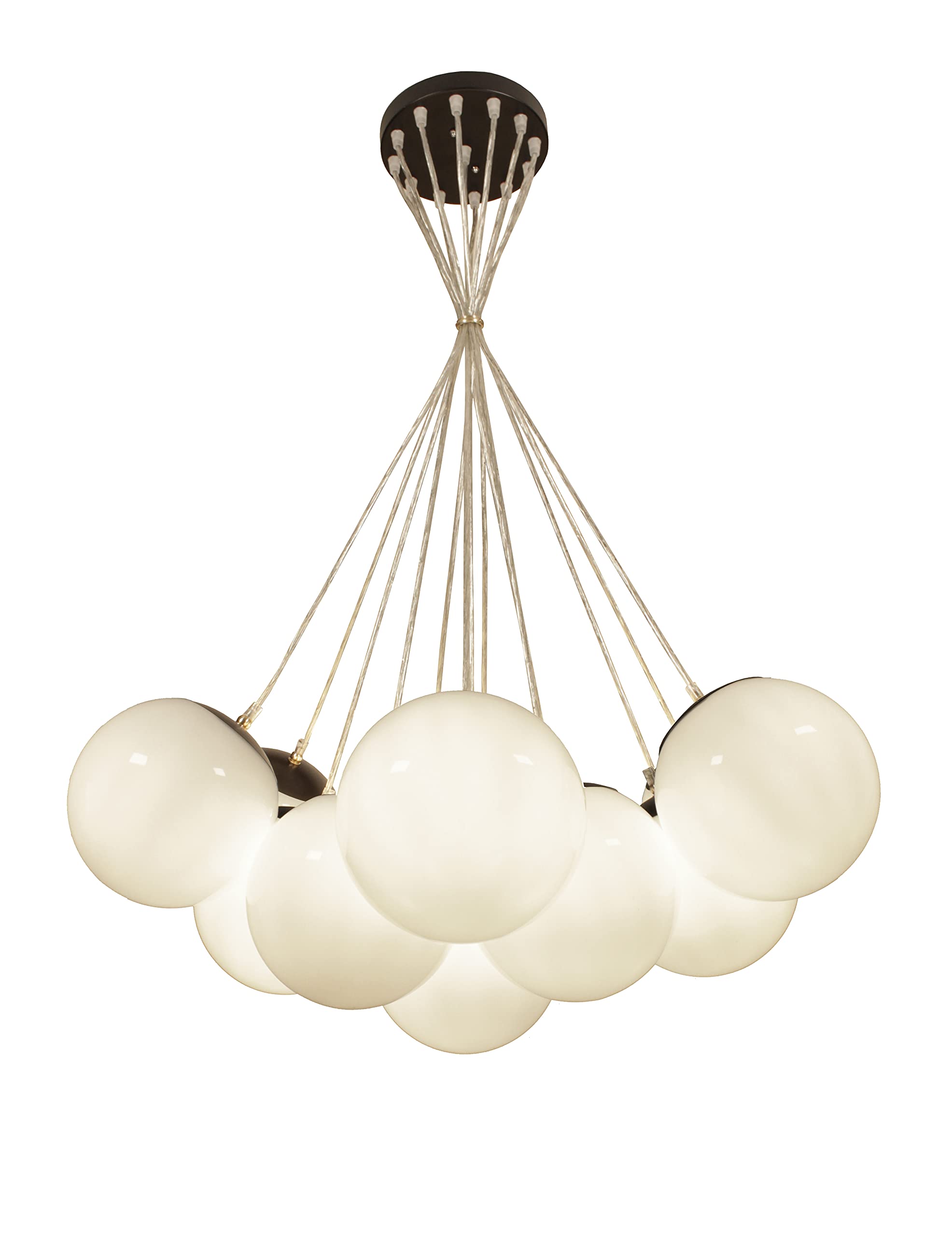 13-Light White Globe Cloud Chandelier with Multi Pendant - Modern Ceiling Lighting Fixture for Dining Room, Bedroom, Living Room Decor