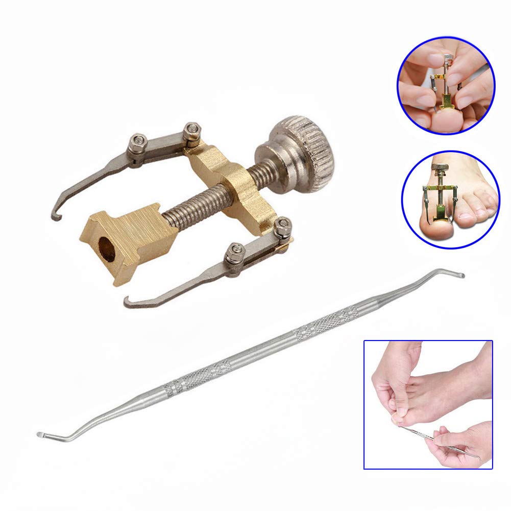 Professional Stainless Steel Ingrown Toenail Correction Tool Set - Double Sided Nail Lifter & Cleaner for Ingrown Toenail Treatment, Pedicure & Nail Care - Perfect for Home Use & Salon Professionals