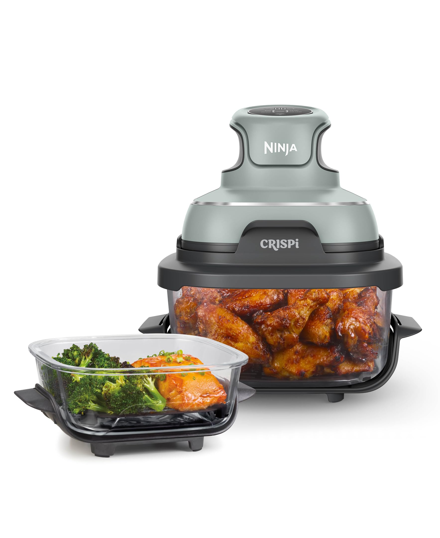 Ninja Crispi Air Fryer - 4QT & 6 Cup Glass Containers with Lids | Microwave, Freezer & Dishwasher Safe Non-Toxic Cooking System | Air Fry, Bake, Reheat | Perfect for Quick Meals, Meal Prep & Healthy Cooking at Home